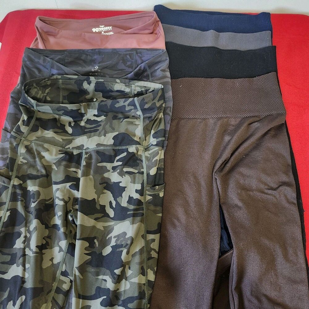 Women's Leggings Lot 7 Pair Medium Athleisure 90 Degree Sofra Member's Mark - Picture 1 of 2
